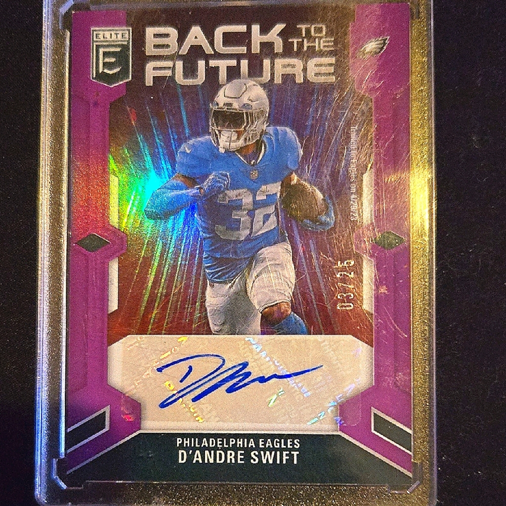 Panini Elite "Back to the Future" Card D'Andre Swift Philadelphia Eagles.